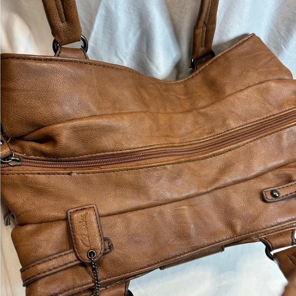 Clark tan satchel purse